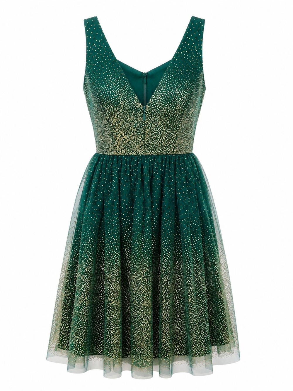 Lulus Ballerina Dream Emerald Gold Sparkle Tulle Mini Dress NWT M